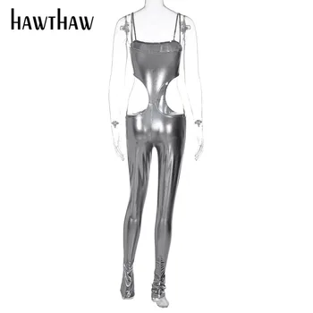 Hawthaw Ženy Lete Sexy Party Club Duté Sa Bodycon Soild Colot Jumpsuit Celkovo Playsuit 2021 Ženské Oblečenie, Streetwear