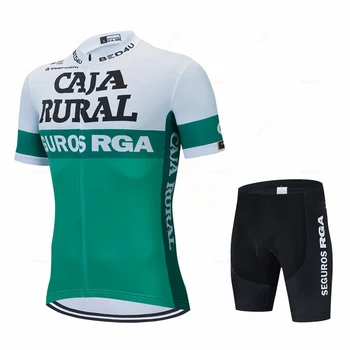 Caja Rural Letné Cyklistické Oblečenie Outdoor Horské Cyklistické Oblečenie Vyhovovali Ropa De Ciclismo Hombre Priedušná Mužov Oblečenie Nohavice S Náprsenkou