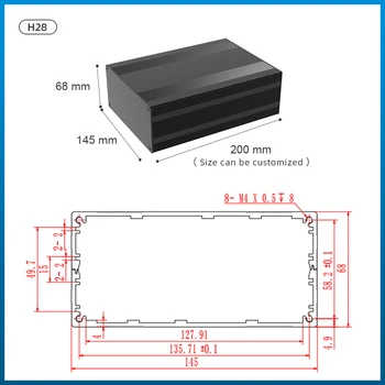 Kapacita batérie Tester Kabinetu Rezistivita Hliníkový Profil Krytu H28 145*68mm