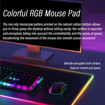 Veľké RGB Podložka pod Myš xxl Gaming Mousepad LED Mause Pad Hráč Anonymné Myši Koberec Veľké Mause Pad PC Stôl Mat s Podsvietený
