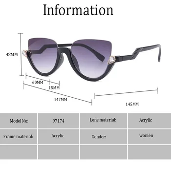 2021 nové módne, luxusné Značky dizajnér Cat eye slnečné okuliare Žena Vintage ženy slnečné okuliare Cat eye Gradient Okuliare UV400