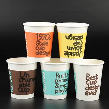 50pcs Vysoká kvalita farieb jednorazové šálku kávy 8 oz 250ml tvorivé studenej horúci nápoj strany nápojov poháre takeaway papierový pohár s viečkom