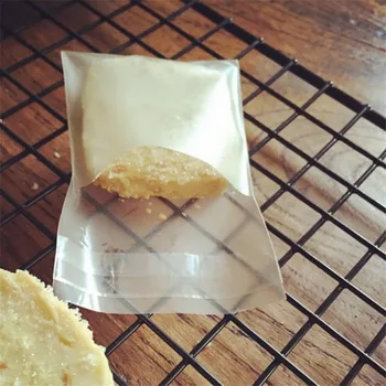 100ks/veľa Matné Priehľadné Plastové samolepiace Vrecko Cookie Candy Balenie Dekorácie Mini Biscuit Dezert Matné Vaky