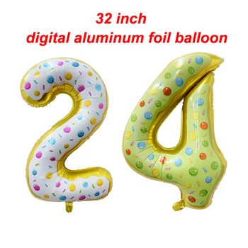 32-Palcové Hliníkové Fólie Balón Narodeniny, Party Dekorácie Ice Cream Vzor Balónikov Domov Ozdobu Číslo Aerosphere Dieťa Hračky