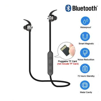 XT22 Športové Bluetooth Slúchadlo Magnetická Príťažlivosť Bezdrôtový Headset, Podpora TF Kartu SD Stereo Bass Vodotesné Slúchadlá S Mikrofónom