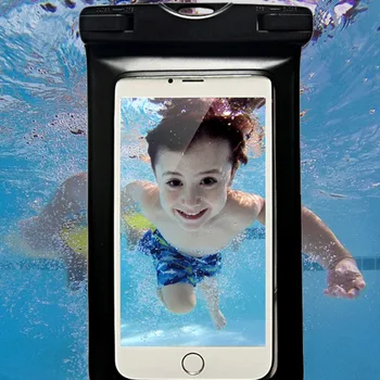 Transparentné Vodotesný Mobilný Telefón Taška Pláž, Kúpanie, Potápanie Telefón Prípade Držiteľ Podvodné Tesnenie Snowproof Dotykový Displej S Náramkom