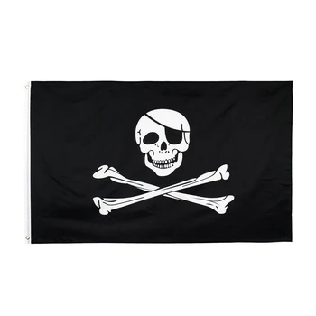 3x5Fts 90X150cm Jolly Roger Lebky Dvojité Kosti Pirátske Vlajky