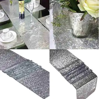 Šampanské Flitrami Oka Textílie Stôl Runner Blikať Iskra Strany Domova Svadobné Party