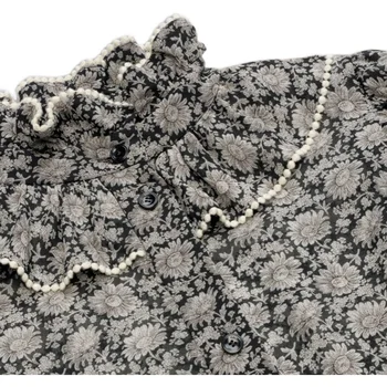 145 cm Šírka Módne Daisy kvetov Vytlačené Georgette Polyester Textílie Pre Ženy, Letné Šaty, Blúzky, DIY Šitie
