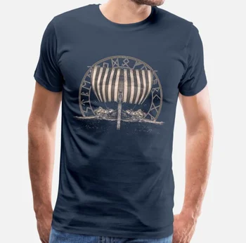 Jedinečný Ukrajinskej Vikingskej Lodi Vytlačené T-Shirt. Letné Bavlna Krátky Rukáv O-Výstrihom Pánske Tričko S-3XL