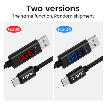 TOPK AC27 3A Micro USB Typu C Kábel Mobilný Telefón Káble, kábel na Nabíjanie Kábel Rýchlo Nabíjačka Telefónu Rýchle Nabíjanie pre Xiao Huawei