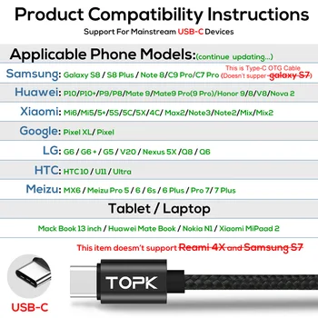 TOPK AC27 3A Micro USB Typu C Kábel Mobilný Telefón Káble, kábel na Nabíjanie Kábel Rýchlo Nabíjačka Telefónu Rýchle Nabíjanie pre Xiao Huawei