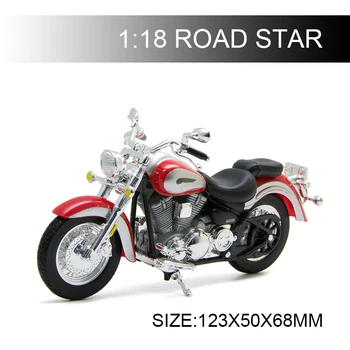 Maisto 1:18 Motocykel Modely YAMA ROAD STAR Červená Diecast Moto Miniatúrne Závod Hračka Pre Darčeková Kolekcia