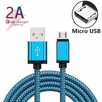 Micro USB Kábel 2A Rýchle Nabíjanie Nylon USB Synchronizovať Údaje Mobilného Telefónu Adaptér Nabíjací Kábel Pre Samsung, Sony, HTC, LG Android Káble