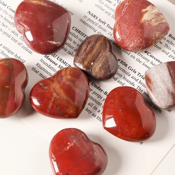 30-45 mm Prírodný Krištáľ kameň, Drevo Fosílnych Milujúci Tvar Kryštálu Srdce Uzdravenie Dekorácie Prírodné Kamene a Minerály