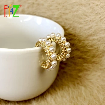 F. J4Z Trend Žena Elegantné Náušnice Simulované Pearl Korálkové C Tvar Vyhlásenie Módne Náušnice Lady Ucho Šperky, Darčeky