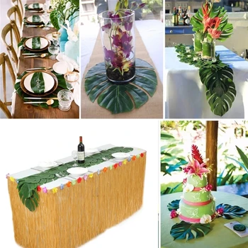 Umelého Palmového Lístia Dekorácie pre Tropické Havajské Luau Party Leta Jungle Tému Narodeniny Dieťa Sprcha Svadobný Stôl Dekor