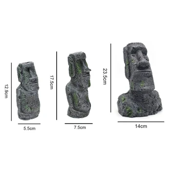 Veľkonočný Ostrov Moai Monolit Sochy Ozdoby Veľká Noc Strany Ploche Dekorácie Živice Charactor Akvarijné Ryby Nádrž Dekorácie