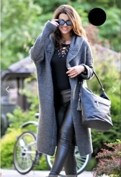 Ženy Dlho Cardigan Pevný Pletený s Kapucňou Sveter 2021 Jeseň Zima Ženy Kabát Plus Veľkosť 5XL Bežné Streetwear Voľné Kabát