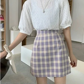 Sukne Faldas Vysoký Pás Kawaii Jupe Mini Žien Femme kórejský Módne Letné Šaty Vetement 2021 Šortky Oblečenie Stožiare, Modrá