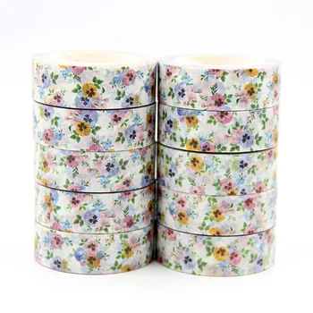 Nové 10pcs/set 15 MM*10M Krásny Elegantný kvetinový Dekoratívne Washi Pásky, Papier DIY Scrapbooking Lepidlo Maskovacie Pásky