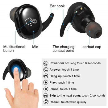 Y30 TWS Bluetooth 5.0 Slúchadlá Dotyk Športové Vodotesné Slúchadlá Bezdrôtové Bluetooth Headset S Nabíjanie Box Slúchadlá