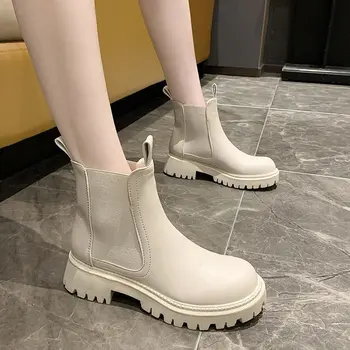 Jar 2021 dámske biele členkové topánky ženskej kože vysokým podpätkom priedušná vnútorné členková obuv obuv