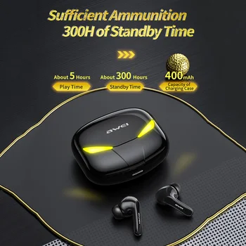 AWEI T35 Aktívnym Potlačením Hluku Bluetooth Na Ucho Herné Slúchadlá s Mikrofónom Pravda, Bezdrôtové Stereo Slúchadlá s Mikrofónom