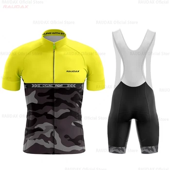 Muži Cyklistika Dres 2021 Raudax Pro Team Raudax-Camiseta de Ciclismo para hombre, pantalones cortos para bicicleta, 19D, 2021