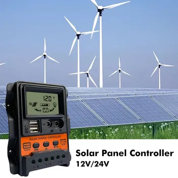 12V 24V Inteligentné Solárny Panel Contrller MPPT LCD Displej Solárny Regulátor Nabíjania Solárne Batérie Regulátor Dual Port USB