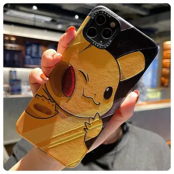 TAKARA TOMY Pokémon Pikachu Ručne maľované Telefón puzdro pre IPhone 6S/7/8P/X/XR/XS/XSMAX/11/12Pro/12min Telefón Pár Prípade Cove.