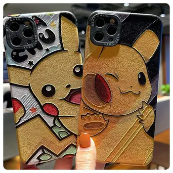 TAKARA TOMY Pokémon Pikachu Ručne maľované Telefón puzdro pre IPhone 6S/7/8P/X/XR/XS/XSMAX/11/12Pro/12min Telefón Pár Prípade Cove.