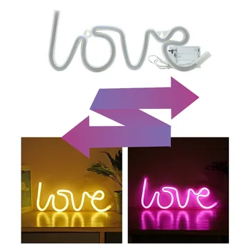 Láska Neónové Značky LED Svetlo na Stenu Tabuľka Dekor Batérie Powered Nočné Svetlá pre Strán, Svadby Domov Bar, Pub Hotel Domáce Dekorácie