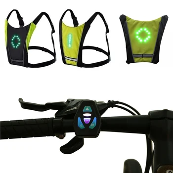 Jazda na bicykli LED Signál Vesta Bicykli, Bezpečnosť Bezdrôtovej Zase Signálneho Svetla na Koni Beží Osvetlenie Vesta Bezpečnostné Reflexné Výstražné Vesty