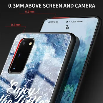 Sklenené Prípade Coque Pre Samsung Galaxy S21 Ultra S20 FE 5G S10e s rezacím zariadením S10 S9 S8 Plus Cestovné Horských Mora Pláž Citácie Bumper Kryt Fundas