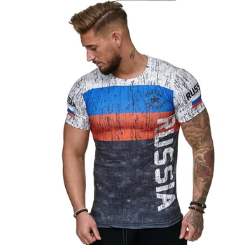 3D tlač T-shirt ruskú vlajku vzor kreslenie vzor pánske a dámske oblečenie T-shirt Módne bežné kolo krku T-shirt