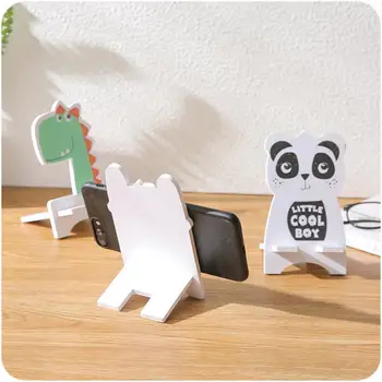 Drevo Kreslený Mobilný Telefón Majiteľa Stáť Roztomilý Králik Panda Stôl Mobilný Telefón Stojan Pre Iphone Huawei Dreva Telefón Držiak