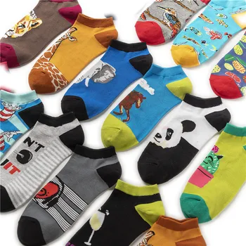 Na jar a v Lete pánske Bavlnené Ponožky Animal Model Osobnosti Ulici Pár Ponožky Ovocie Série Pohodlné Loď Ponožky Anime