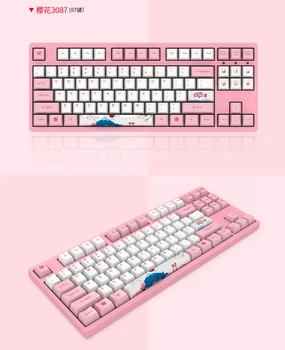 Nové AKKO 3108V2 Japonsko Mount Fuji Cherry Blossom Klávesnice Sakura Ružová káblové hry mechanické klávesnice pre dievča