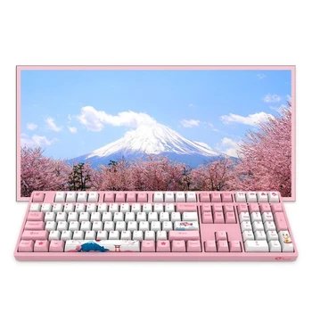 Nové AKKO 3108V2 Japonsko Mount Fuji Cherry Blossom Klávesnice Sakura Ružová káblové hry mechanické klávesnice pre dievča