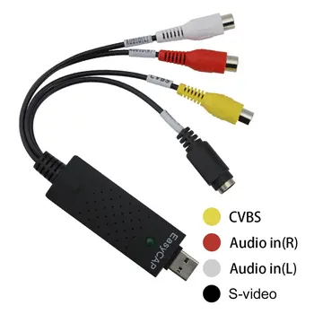 USB 2.0 Audio Capture Adaptér VHS VIDEO na TV DVD Converter, Digitálne Video Grabber, Záznamník Zariadenie pre Windows PC