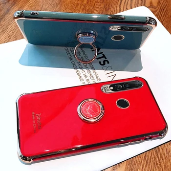 Krúžok Držiak Prípade Huawei Honor 8X 9X X10 20 30 30-tych rokov V30 Y6 Y7 2019 20 Pro P20 P30 P40 Lite Krúžok Grip Stojan elektrolyticky pokrývajú Prípade