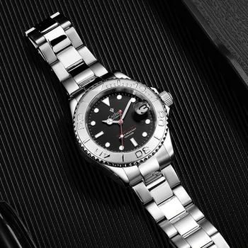 CADISEN 40 Automatické Hodinky Mužov 2021 NH35 Muži Mechanické náramkové hodinky YACHT-MAJSTER Nerezovej Ocele Submariner Hodiny reloj hombre