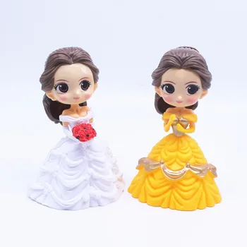 Disney Mrazené Q Verzia Hračka Hand-Made Plastová bábika Princezná ozdoby Snow White Bell Bábika Cartoon Hračka