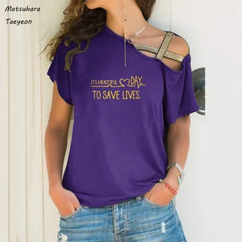To Je Krásny Deň Zachrániť Život Tlač Ženy Tričko Tep Vytlačené Tv programy, Grafické T-shirt Sexy Plus Veľkosť S-5xl Tričko Topy
