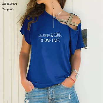 To Je Krásny Deň Zachrániť Život Tlač Ženy Tričko Tep Vytlačené Tv programy, Grafické T-shirt Sexy Plus Veľkosť S-5xl Tričko Topy