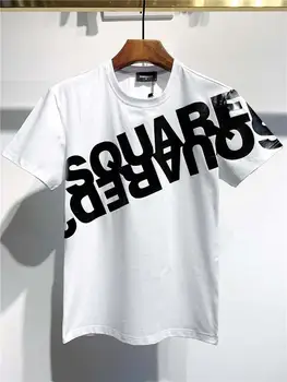 2021 Značky Dizajnér Písmeno T-Shirt D2 O-Krku Krátky rukáv Topy Mužov luxusné Oblečenie Tlač Bavlnené Tričká Muž Veľká veľkosť M-3XL