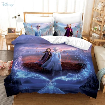 2021 Disney Mrazené 3d Vytlačené posteľná bielizeň Nastaviť Perinu Nastaviť obliečka na Vankúš 2/3ks Deti Deti Posteľná Bielizeň Twin Plný King Size Queen