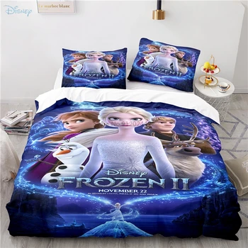 2021 Disney Mrazené 3d Vytlačené posteľná bielizeň Nastaviť Perinu Nastaviť obliečka na Vankúš 2/3ks Deti Deti Posteľná Bielizeň Twin Plný King Size Queen