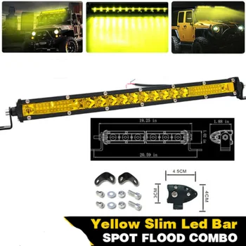 78W 26LED Svetlo Bar Ultra-Slim Žltá Nepremokavé 50000+ Hodín Shockproof Auto Light Bar Strechy Lampa Silné Pracovné Svetlo Vysokej Kvality